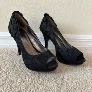 Black Lace Detail Pumps